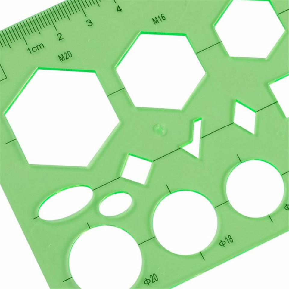 11Pcs Geometric Template Ruler Plastic Circles Squares Stencil ...