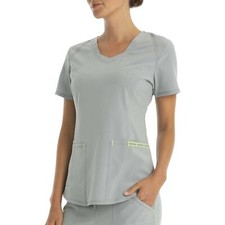 Scrubstar Women's Active Stretch Fabric 3 Pocket V-Neck Scrub Top Ash Gray XS