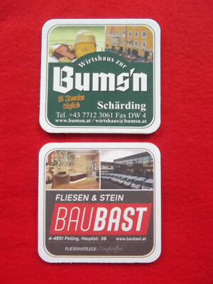 neuer  Schärdinger  Bräu  '' Wirtshaus zur BUMS`N   '' Bierdeckel  Österreich