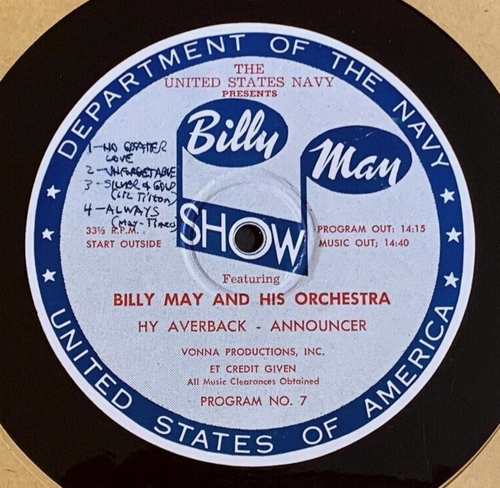 2 STAN KENTON BILLY MAY 16" RADIO SHOW TRANSCRIPTION DISC US NAVY JUNE CHRISTIE - Picture 6 of 7