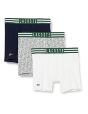 Lacoste Men's Cotton Stretch Print Animation Boxer Briefs, 3-pack,