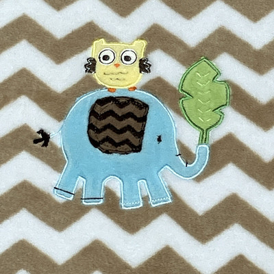 Circo Plush Tan White Chevron Baby Blanket ZigZag Stripe Owl ELEPHANT Target