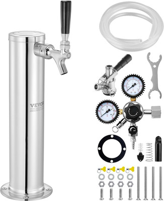 Kegerator Tower Kit, Single Tap Beer Conversion Kit, Stainless Steel Keg Beer To