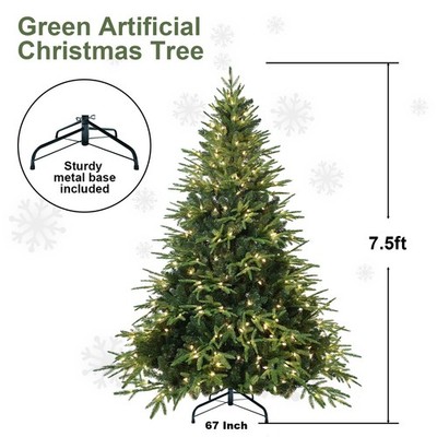 7.5ft Pre-Lit Artificial Christmas Tree Classic Blue Spruce Tree w