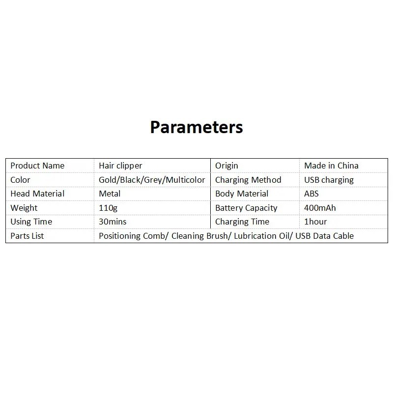 Professional Barber Equipment:Hair Clipper & Trimmer Set Barber Kit Rechargeable