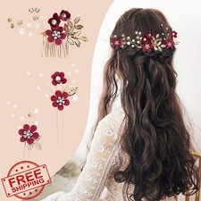 Bridal Pearl Hair Comb Pins Flower Hairpieces Set 20 Pcs