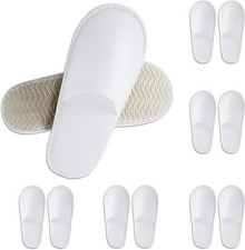 Disposable Guest Slippers 6 Pairs White