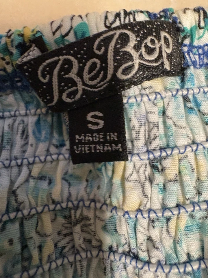 Vestido midi sin mangas floral azul Bebop Y2K con botones elásticos talla pequeña Foto 3 de 4