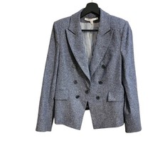 VERONICA BEARD Diego Dickey Blazer Women's 14 Blue Wool Blend Jacket