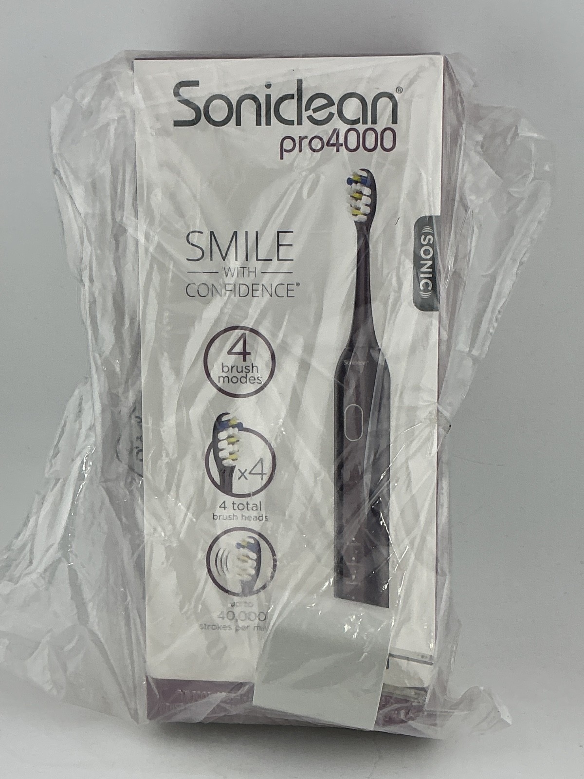 Soniclean Pro4000 Electric Toothbrush with 4 Brush Heads NEW