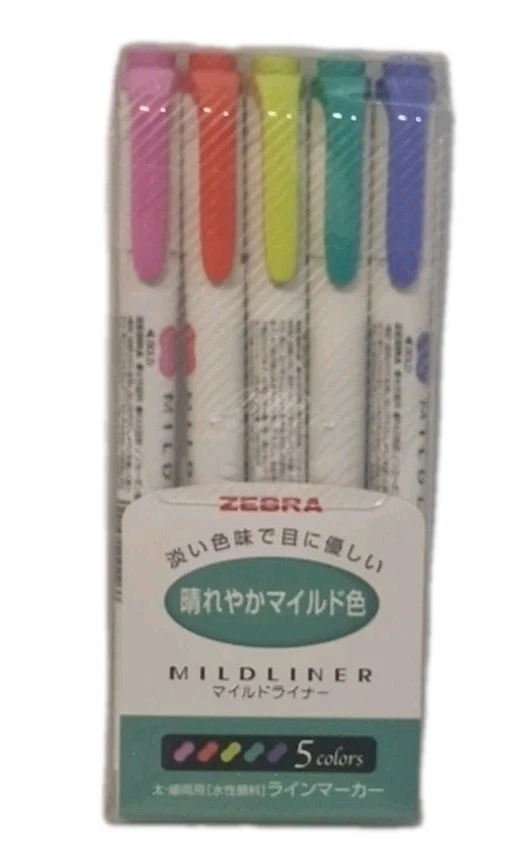 ZEBRA Mildliner Brush and Marker Fluorescent Stifte Set 5 Stück/Packung - Bild 4 von 4