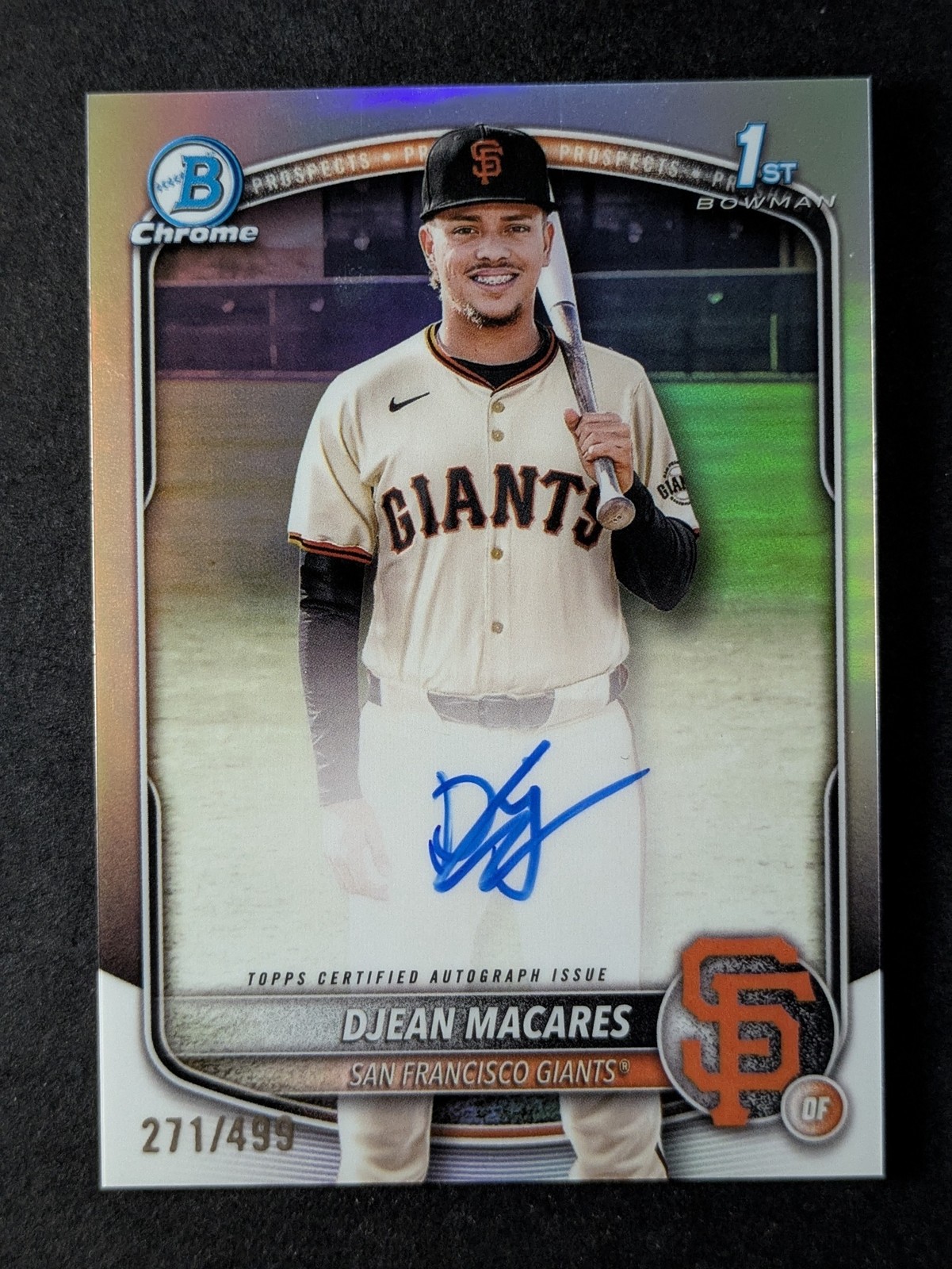 2025 Bowman Chrome DJEAN MACARES 271/499 1st Bowman Auto Refractor #CPA-DM