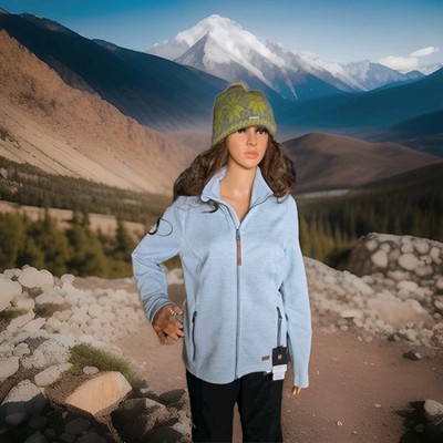 G.I.G.A. DX by Killtec Womens Knit Fleece Jacket Blue Heather Zip Pockets Sz US8