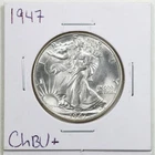 1947 50C Walking Liberty Half Dollar in Choice BU+ Condition #6451