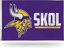 Minnesota Vikings Premium 3x5 Feet Flag Banner, Skol Design, Outdoor Indoor...