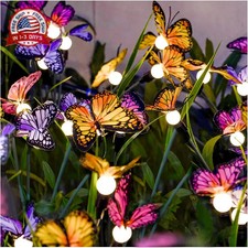 Solar Garden Lights 2 Pack, Upgraded Swaying Butterfly Light,Outdoor Light, Deco