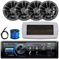 JVC KD-X560BT Single-DIN Marine Stereo W/White Cover, 4x 6.5" 225W Max Speakers