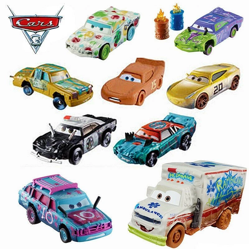 Disney Pixar Coche 3 Carreras Thunder Valley Crash Party Juguete Diecast 1:55 Regalos de Navidad Foto 2 de 4
