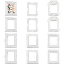 1box 12pcs 6 style Vintage Mini Resin Photo Frames Retro Picture Frame Wall
