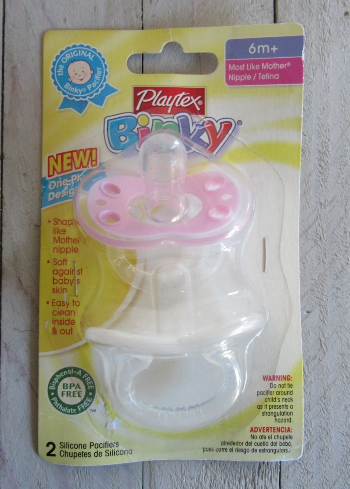 Playtex Binky 6m+ Pink & White Silicone Pacifier BPA FREE 2006-2008 **READ"
Opens in a new window or