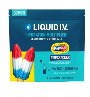 Liquid I.V. Hydration Multiplier Electrolyte Powder Firecracker 30 Sticks