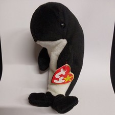 Ty Beanie Baby  Waves -  The Orca Whale - with Tag  - Vintage 1996 Collectible 