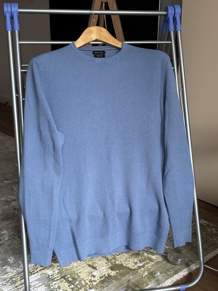 Men Massimo Dutti Sweater Blue Cashmere XL