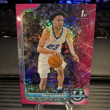 2021-22 Bowman University Trey Alexander 14 Fuchsia Mini Diamond Refractor /150