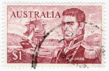 1966 Australia - Flinders, Famous Seafarers - $1 Stamp