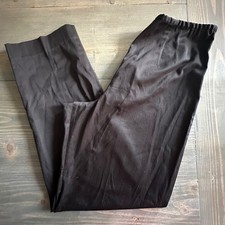 Pendleton Pants Womens 12 Black Straight Leg Cotton Chinos Stretch Mid Rise