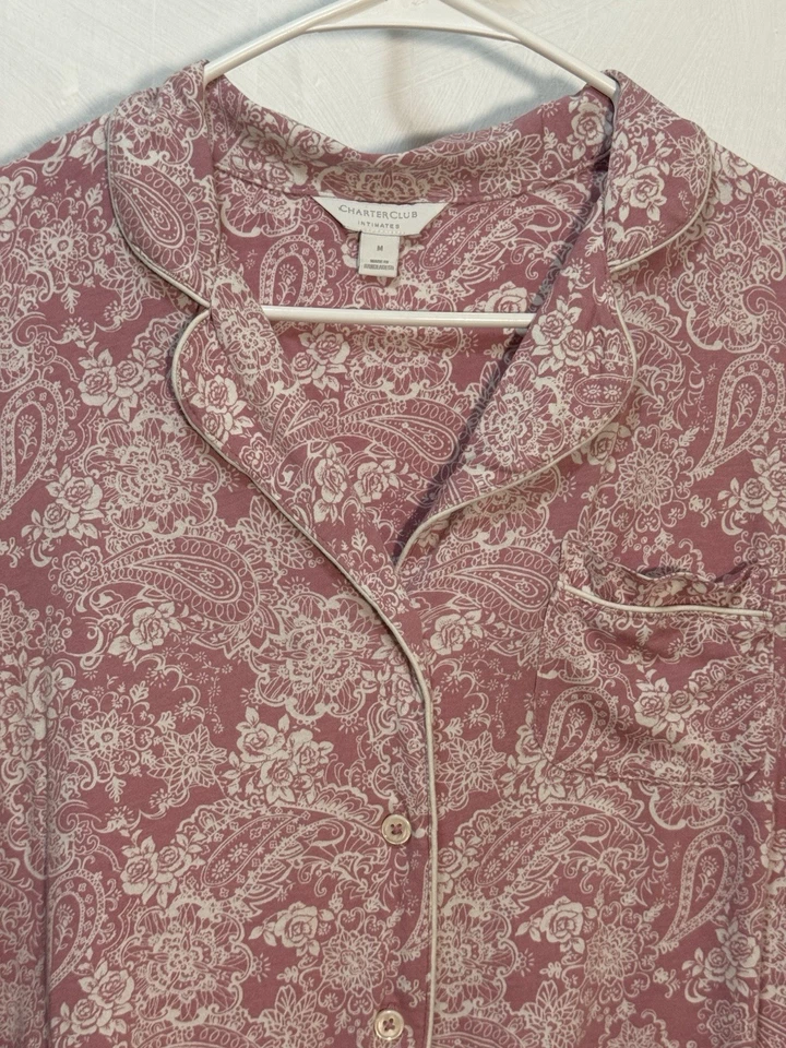 Conjunto de pijama Charter Club manga corta superior e inferior para mujer talla M’s Foto 2 de 4