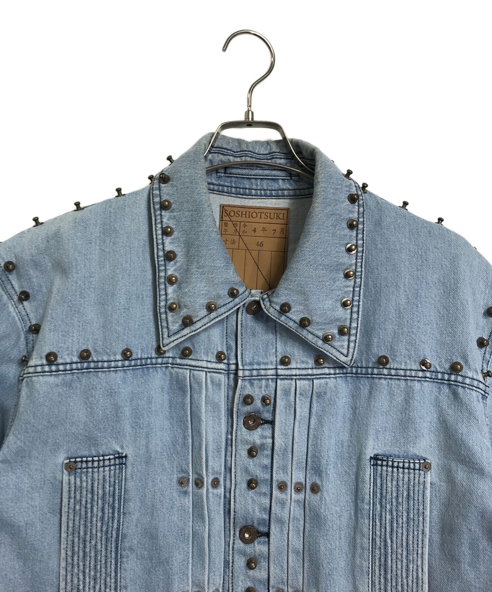 SOSHIOTSUKI The BDH Denim Jacket(STUDS) Size: 46 Sky blue SOSHIOTSUKI The BDH Denim Jacket(STUDS) Size: 46 Sky blue