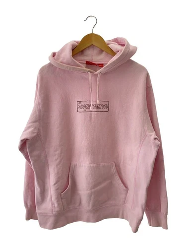 Felpa Supreme con cappuccio M cotone stampa rosa usata