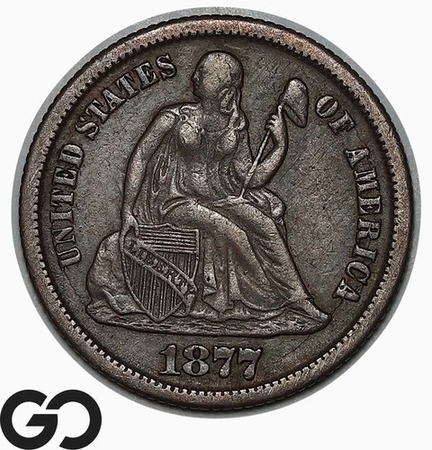 1877-CC Seated Liberty Dime — photo from the most recent tracked eBay sale