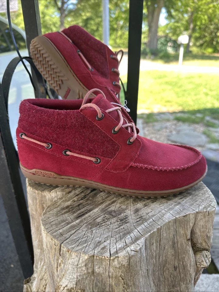 Nuevo Sin Caja MUJER GAMUZA Patagonia Botines Zapatos Encerado Rojo Talla 7 Foto 2 de 4
