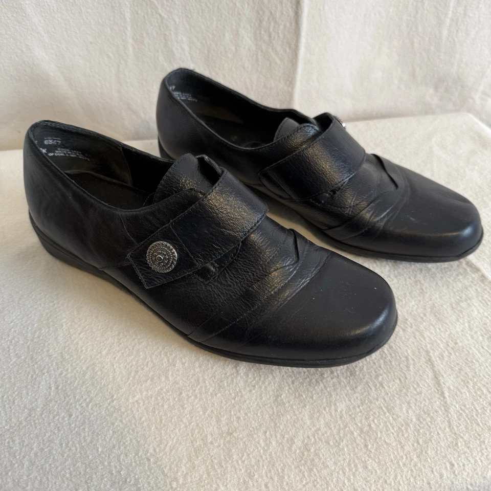 Munro 6347 Black Comfort Shoes 9.5 W Black Leather - Image 2 of 4
