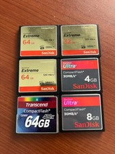 Sandisk And Transcend CF Assorted Compact Flash Cards 64/32GB 4/8GB Cards