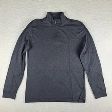 Rodd Gunn Sweater Mens Large Dark Gray 100% Cotton Quarter Zip Sweatshirt
