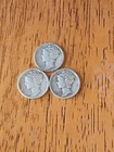 Lot of (3)-90% Silver  Mercury Dimes- 1936-P, 1937-P & 1937-D        (D)