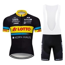 Yellow Black Cycling Jersey Bib Shorts Kits Short Sleeve Riding Shirt Shorts Set
