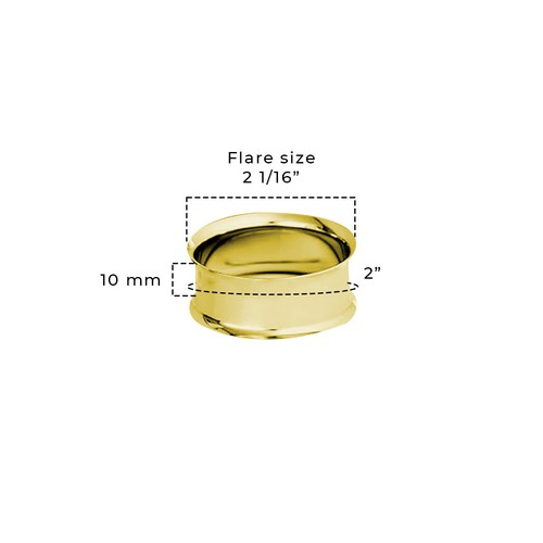 Pair of Surgical Steel PVD Gold Double Flare Ear Tunnels Earlets Gauges Plugs - Picture 109 of 109
