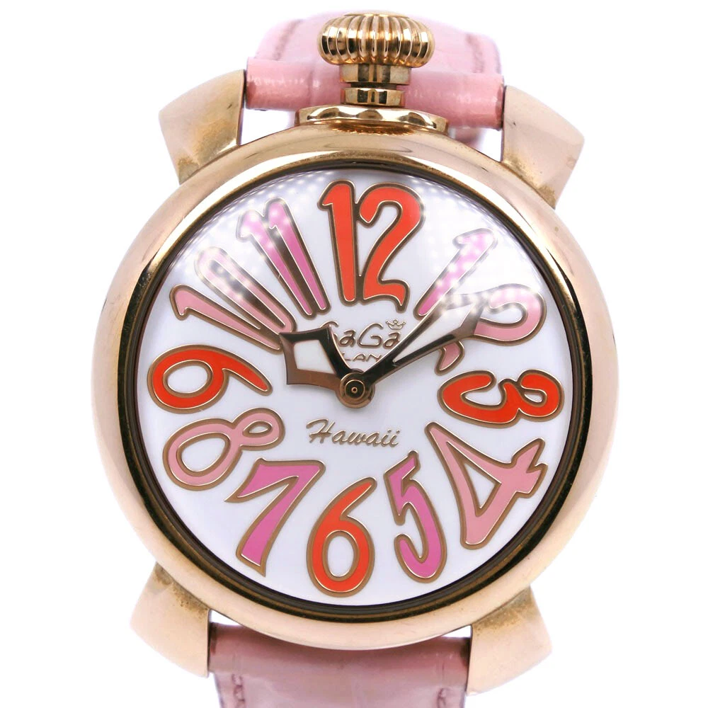 Gaga Milano 5012.WH.KALA Manure 40 Watches pink/gold Stainless Steel/leath...