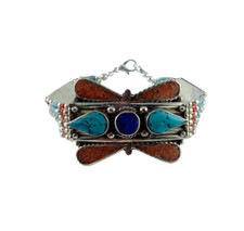 Tamashii Tamashi Bracciale Tibetano Argento e Pietre Made in Tibet