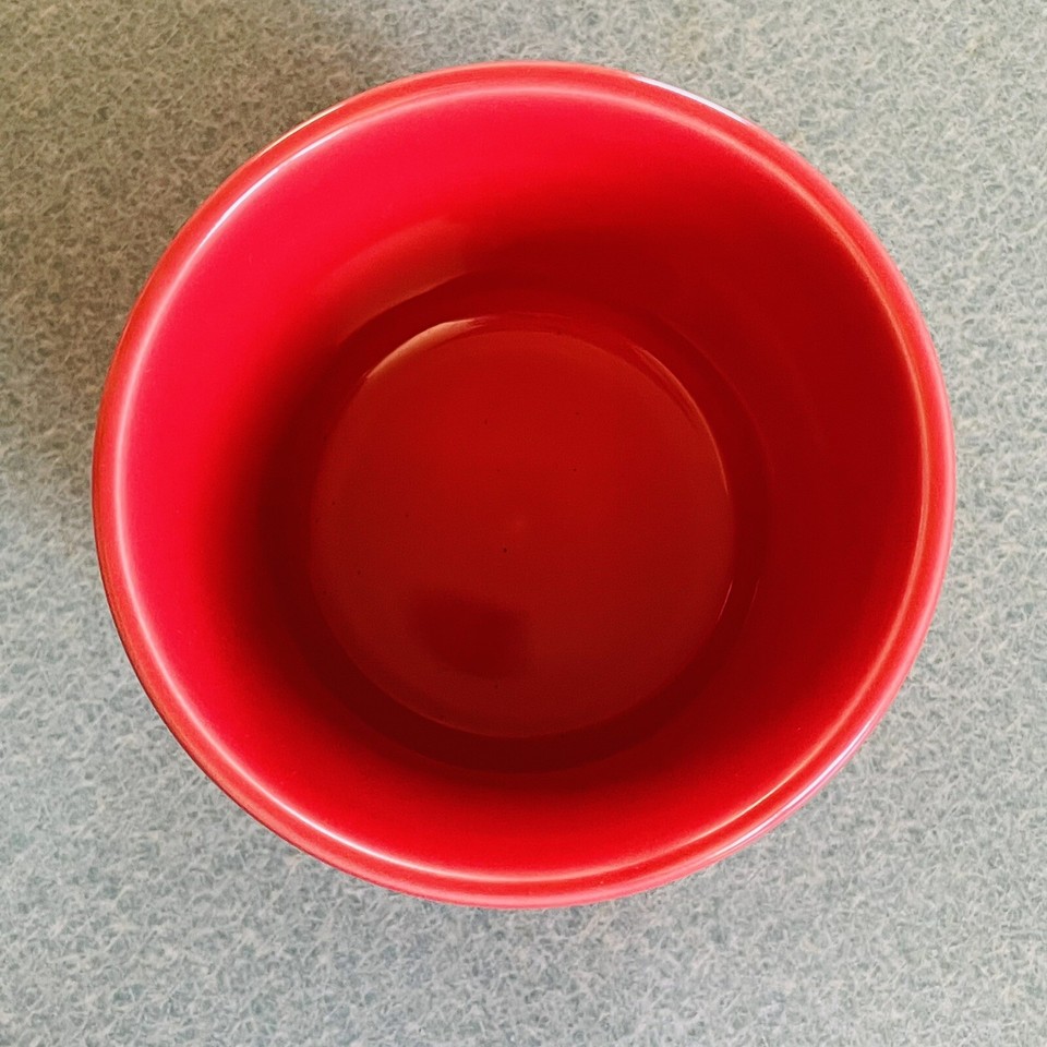 FIESTA HLC Scarlet Red Small Crock Flower Pot Utensil Holder 3.25”x 4