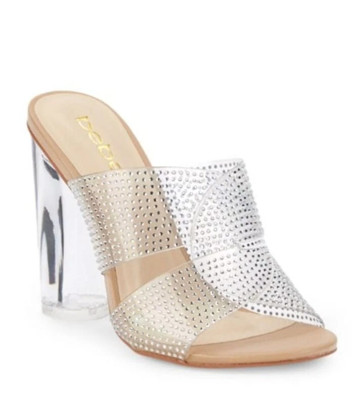 Sandalia Bebe Mujer Bria Tacones Bloque Estrás Acrílico Talla 9 Foto 3 de 4