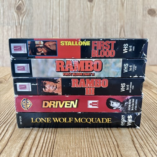 Vintage VHS LOT Stallone Movies LOT 80s Chuck Norris RAMBO 1,2,3 & DRIVEN VCR - Picture 4 of 4