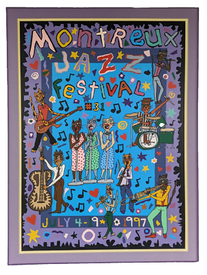 james rizzi ジェームス リジィ vintage ポスター ED150 James Rizzi Montreux Jazz Poster, 1997 Silkscreen (Matte) 30