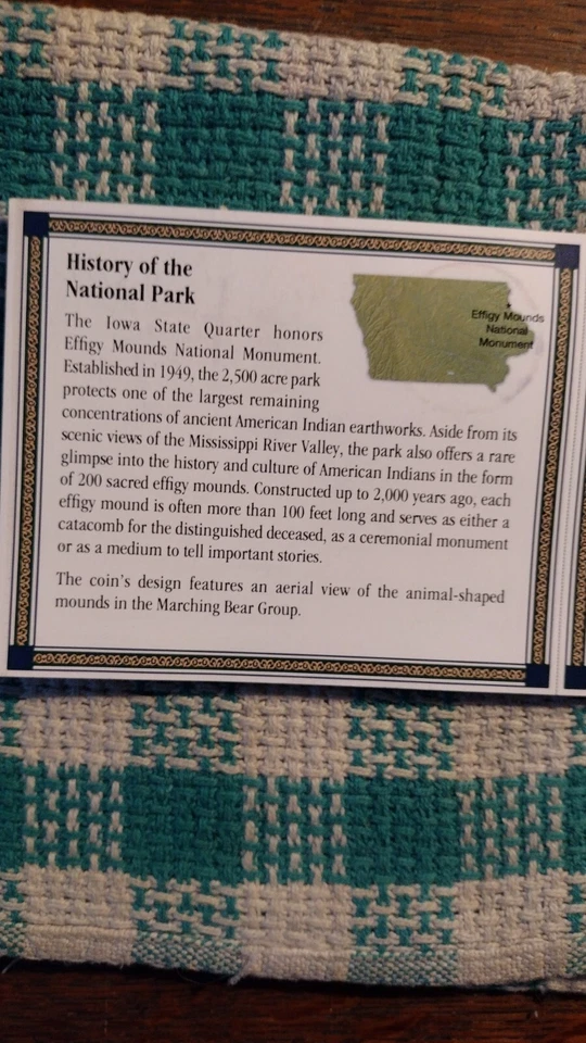 LOT OF # 2 STATEHOOD GOLD QUARTERS SOUTH CAROLINA & IOWA NATIONAL PARKS. - Image 4 of 4