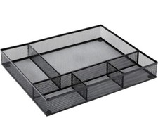 Organizador de cajones de escritorio HUANUO - 5 compartimentos gran espacio, 16,2 X 12,2 X 2,36 pulgadas