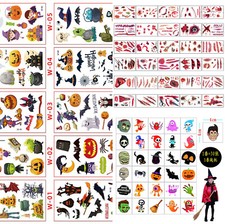 3 Bags Halloween Temporary Variety Face Stickers